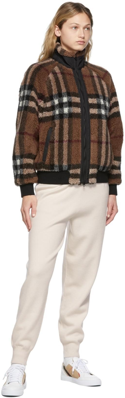 BURBERRY Leather Sneaker With House Check Motif In White