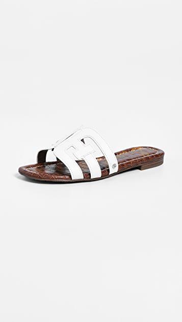 SAM EDELMAN Bay' Leather Slide Sandals In White