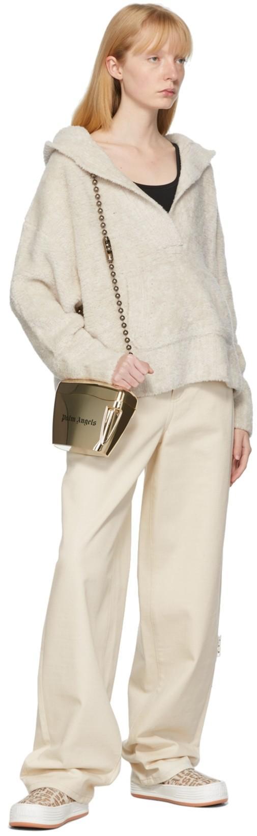 PALM ANGELS Black Classic Logo Sport Bra In Black White