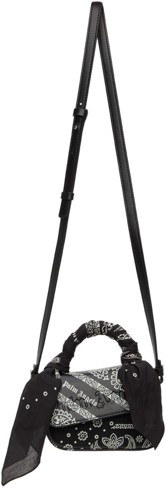 PALM ANGELS Black Classic Logo Sport Bra In Black White