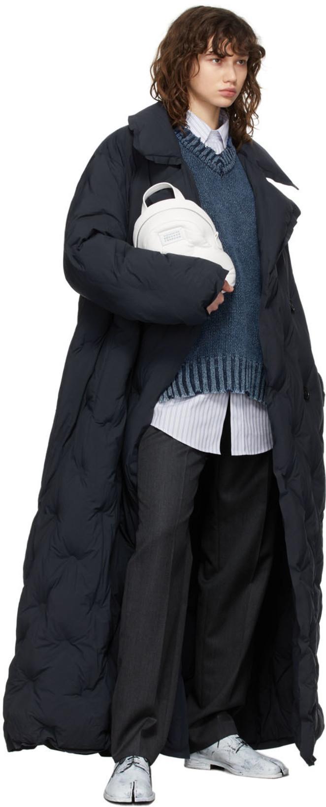 MAISON MARGIELA Padded Mid-length Coat In Black