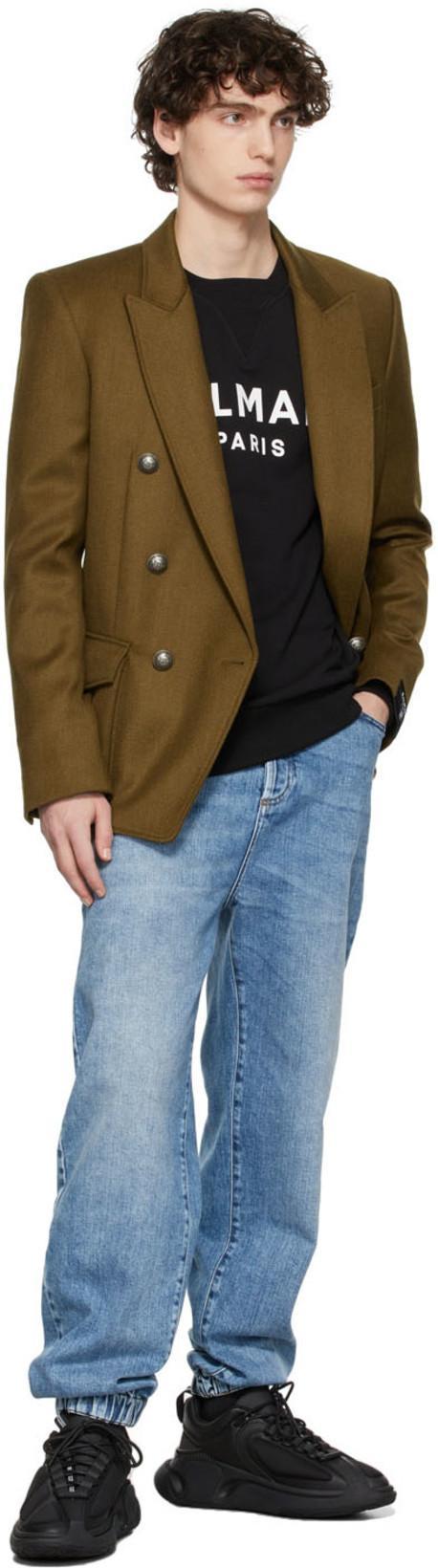 BALMAIN Round Neck Sweatshirt In Black