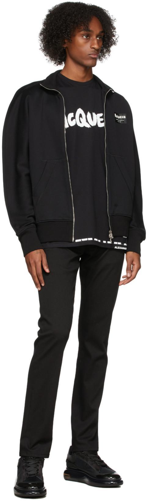 ALEXANDER MCQUEEN Black Cotton Logo Print T-shirt