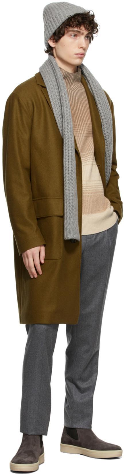 BRUNELLO CUCINELLI Italian Fit Trousers In Fine Wool Flannel With Zip And Button Closure In Grey