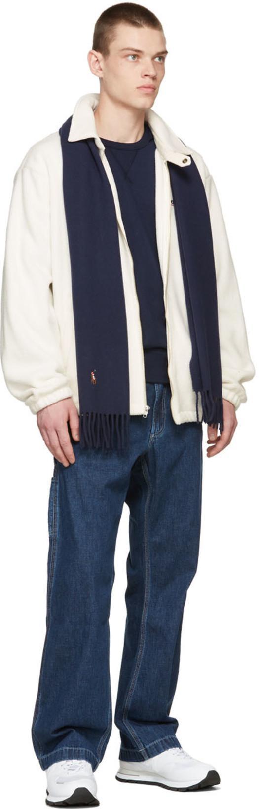 POLO RALPH LAUREN Blue Cable Knit Crewneck Sweater With Pony Embroidery On The Front In Wool And Cashmere Man