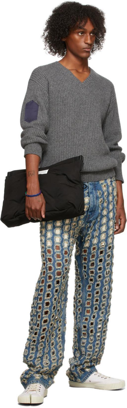 MAISON MARGIELA Minimalist White Low-top Sneakers With Split-toe Design In Animal Print