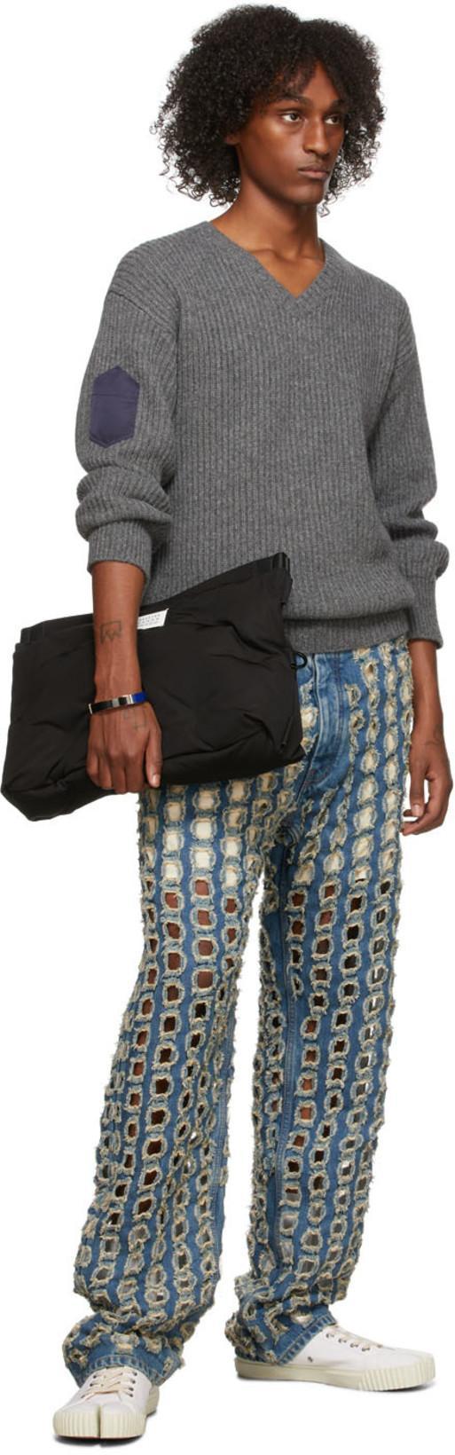 MAISON MARGIELA Minimalist White Low-top Sneakers With Split-toe Design In Animal Print