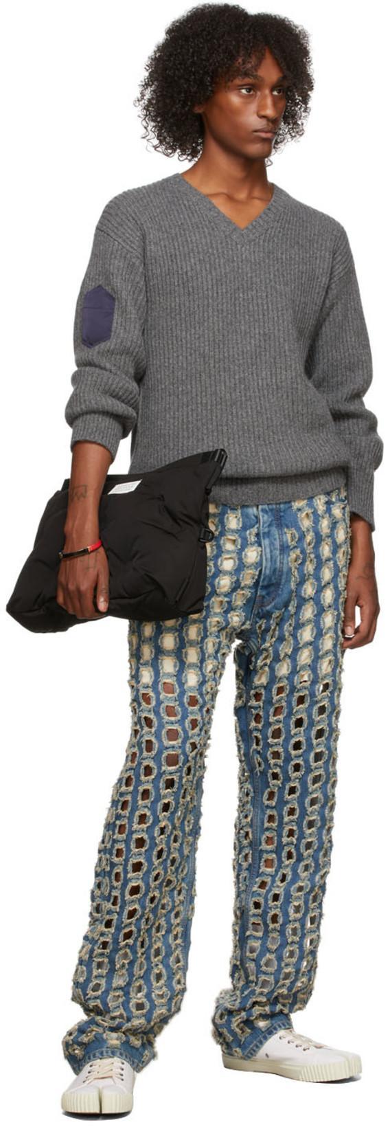 MAISON MARGIELA Minimalist White Low-top Sneakers With Split-toe Design In Animal Print