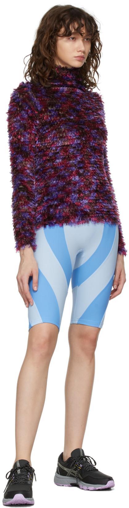 MARSHALL COLUMBIA Ssense Exclusive Nylon Patchwork Bike Shorts In Sky Blue