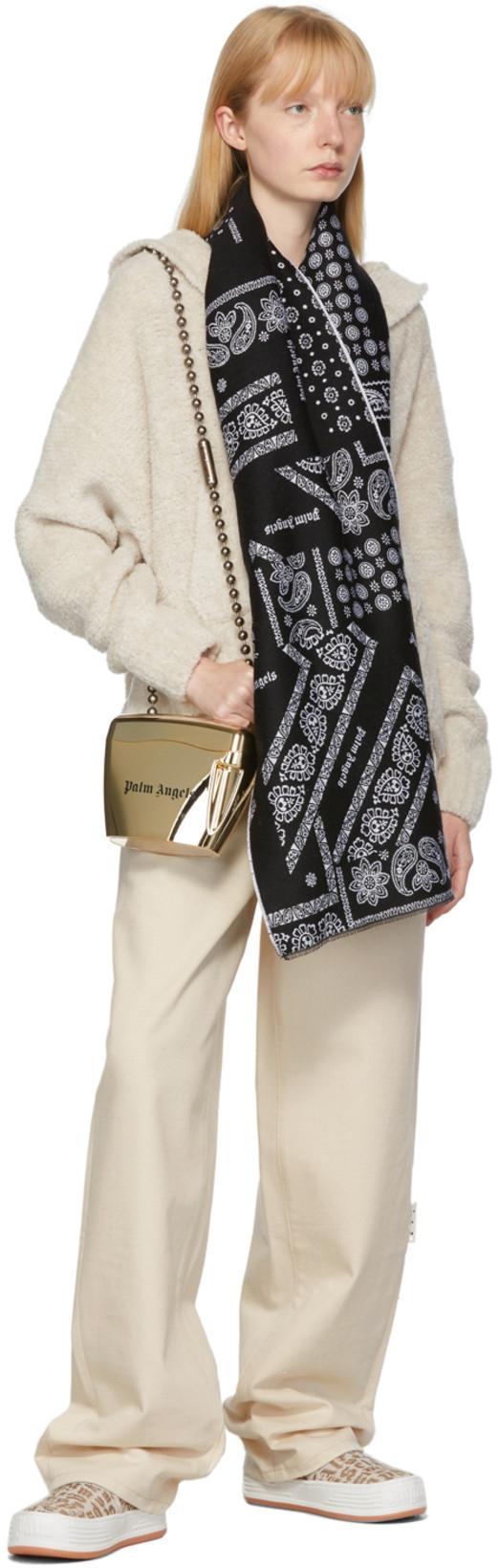 PALM ANGELS Black Classic Logo Sport Bra In Black White