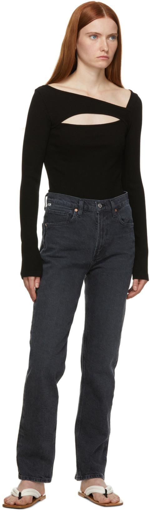 CITIZEN OF HUMANITY Womens Citizens Of Humanity Zurie Straight-leg Denim Jeans In Black