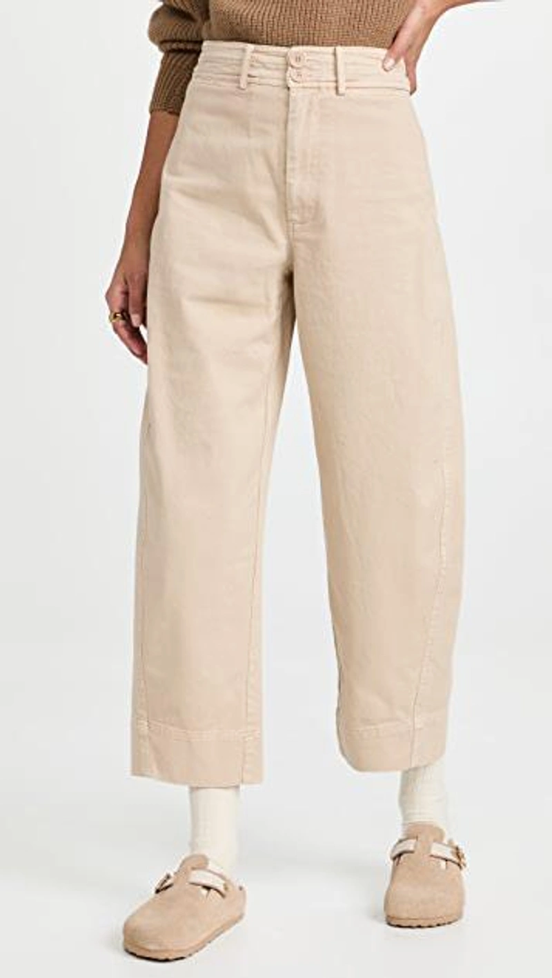 shopbop.com's Posts | 搭配: Stems Women's Comfort Silky Ribbed Crew Socks, Pack Of 2 In Black, White；Apiece Apart Chino Mari Barrel Pants In Warm Sand；Astr Romina Crewneck Sweater In White