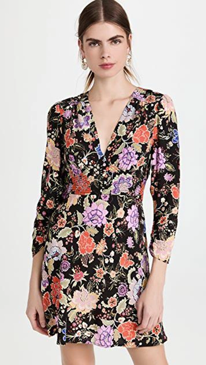 shopbop.com's Posts | 搭配: Rixo London Jules Floral-print Crepe De Chine Mini Dress In Peony Flora Black；Kenneth Jay Lane Pave Cubic Zirconia Double Hoop Drop Earrings In Clgo；Proenza Schouler 90mm Square Padded Sandals In Pink