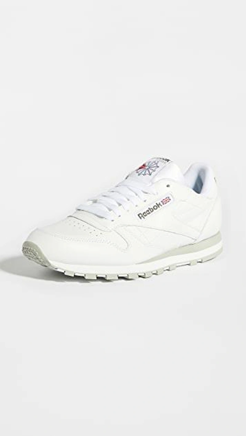 shopbop.com's Posts | Wearing: Reebok Classic Leather Trainers In White/light Grey