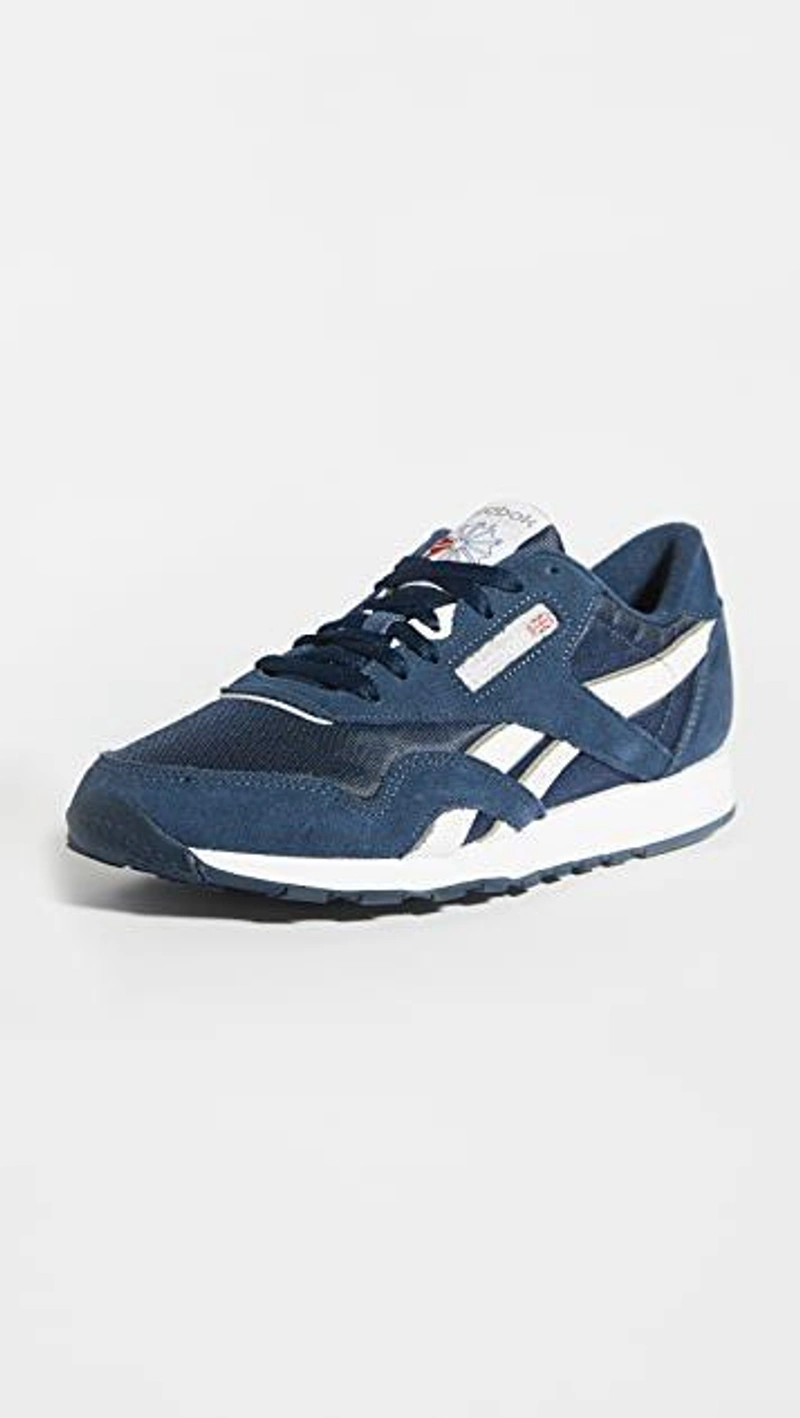 shopbop.com's Posts | Wearing: Reebok Classic Nylon Trainers In Navy/platinum