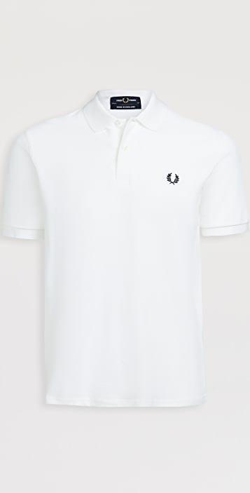 FRED PERRY Laurel Wreath-embroidered Polo Shirt In White