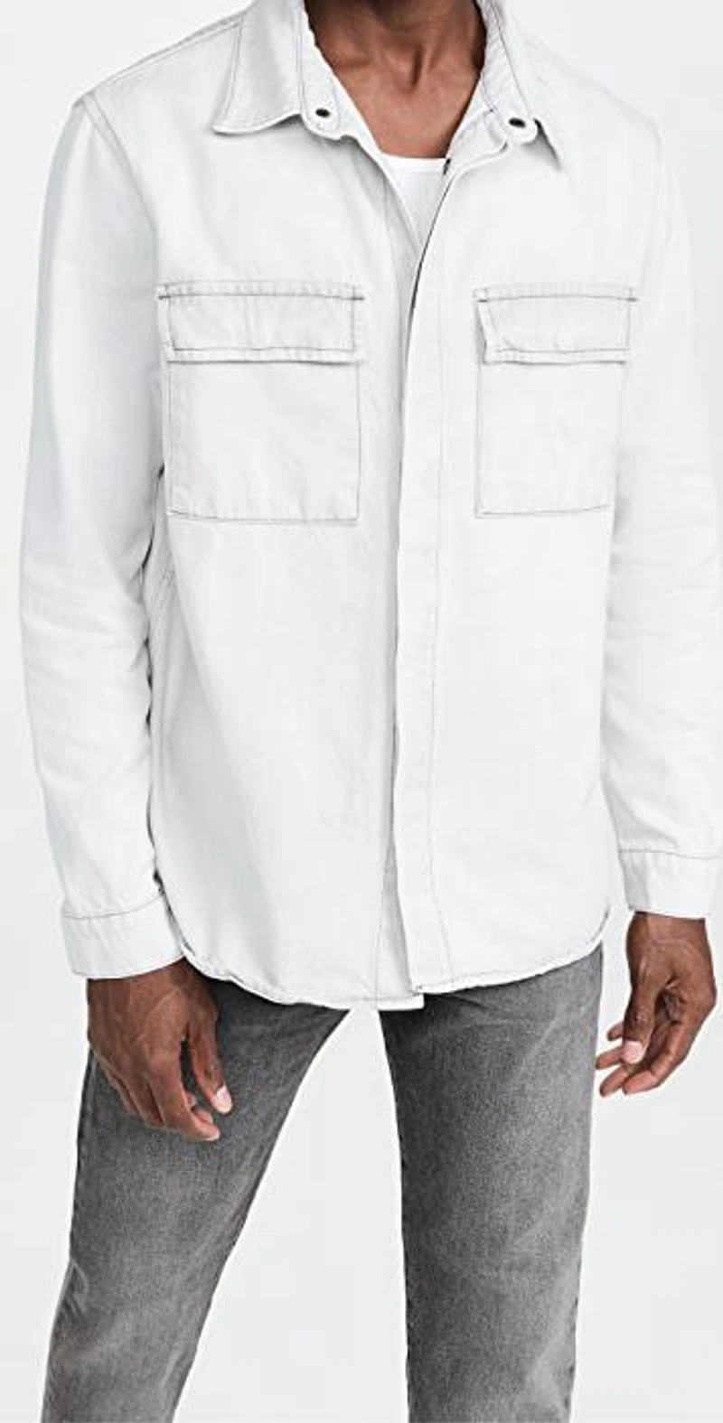 shopbop.com's Posts | 搭配: Ksubi Men's Snakebite Cloud Atlas Sport Shirt In Grey；Levi's 501 93 Straight Leg Jeans；Polo Ralph Lauren Classic Fit 5 Pack Tanks In White