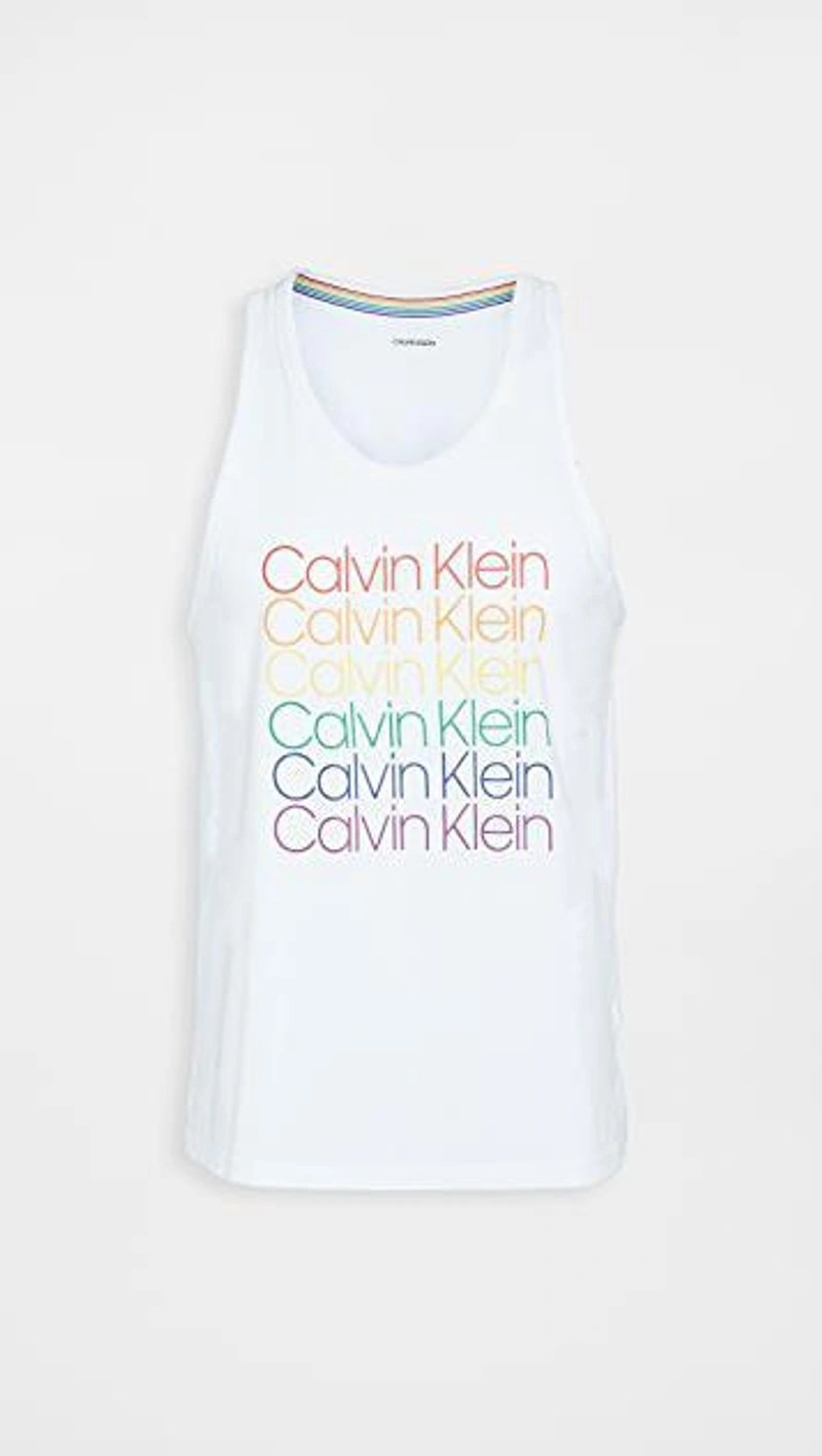 shopbop.com's Posts | 搭配: Calvin Klein Underwear Rainbow Tank In White；Reigning Champ Midweight Terry Full Zip Hoodie In Khaki