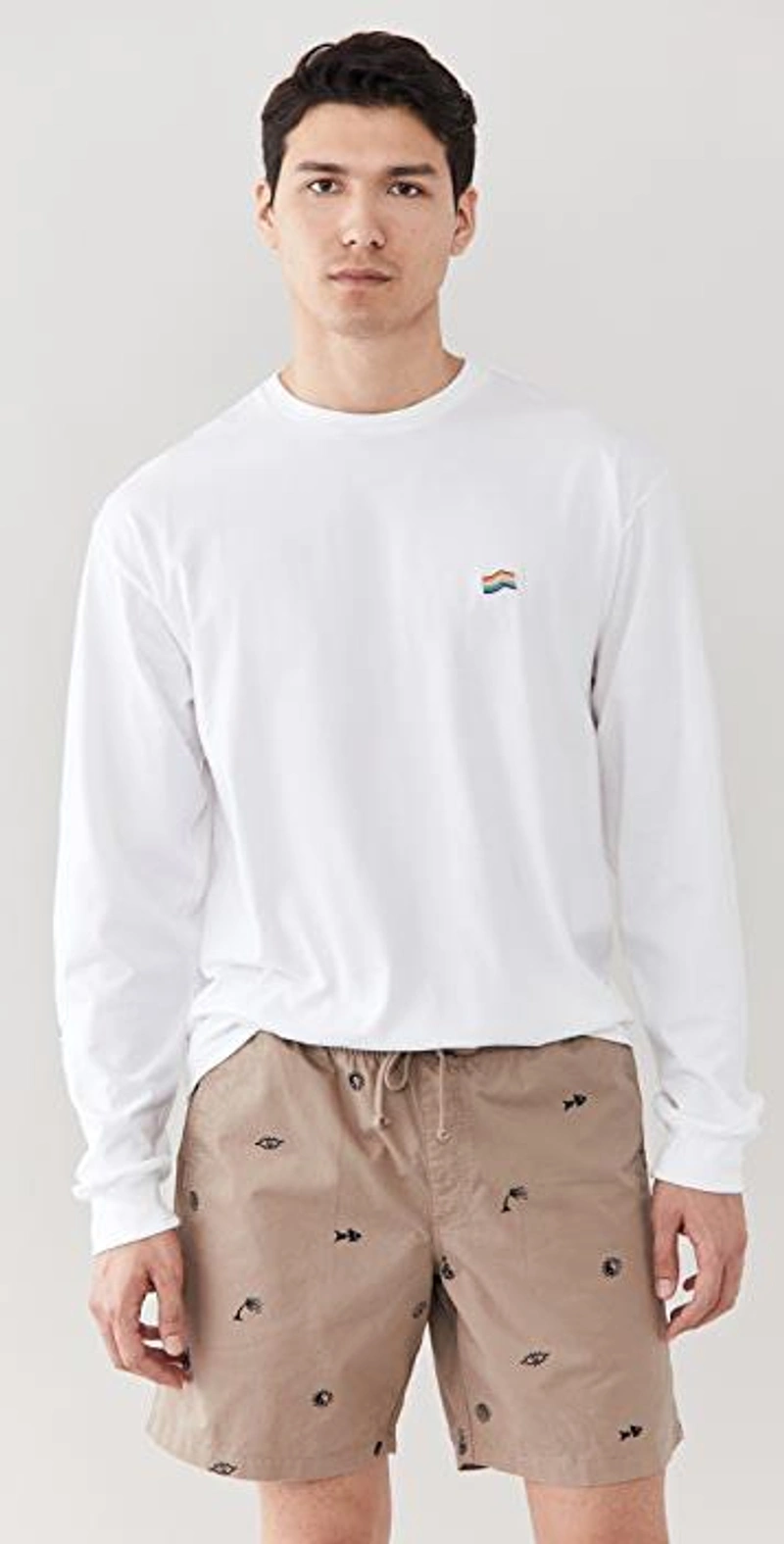 shopbop.com's Posts | 搭配: Vans Pride Collection Tee In White；Vans Shorts 18" In Jank Ditsy
