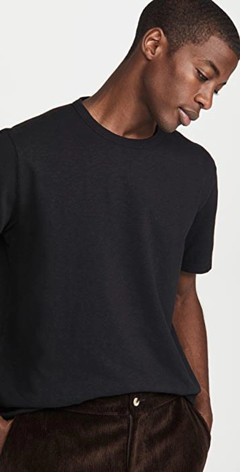 shopbop.com's Posts | 搭配: Our Legacy New Box T-shirt In Black Nep Cotton；De Bonne Facture Corduroy Pants