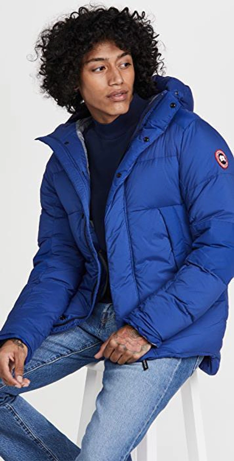 shopbop.com's Posts | 搭配: Canada Goose Armstrong Packable Quilted Nylon-ripstop Hooded Down Jacket In Blue；Rails Lennox Regular Fit Plaid Cotton Blend Button-up Shirt In Cornflower Vermillion；Club Monaco Tea Dye Mock Neck Cotton Sweatshirt In Dark Navy