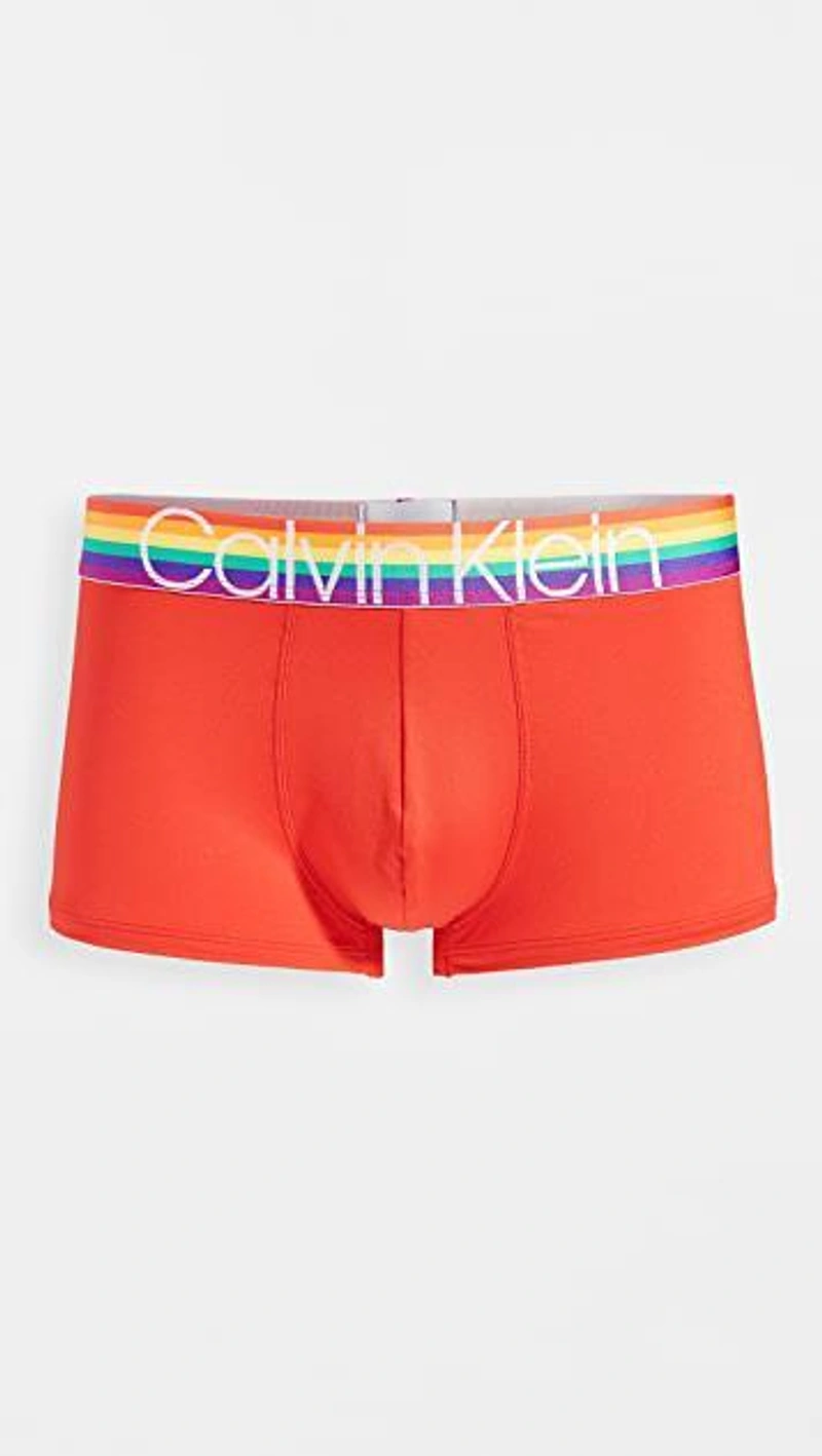 shopbop.com's Posts | Wearing: Calvin Klein Underwear The Pride Edit Low Rise Trunks In Red; Stance Joven Classic Crew Socks In Grey