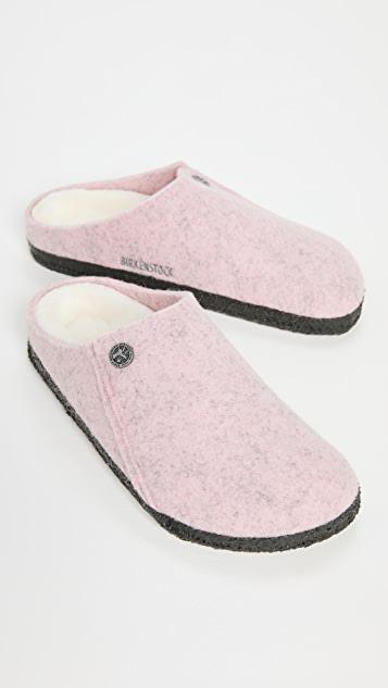 BIRKENSTOCK Zermatt Shearling Wz Womens Lined Slippers Colour: Light Grey Felt, Size: 3 / 36