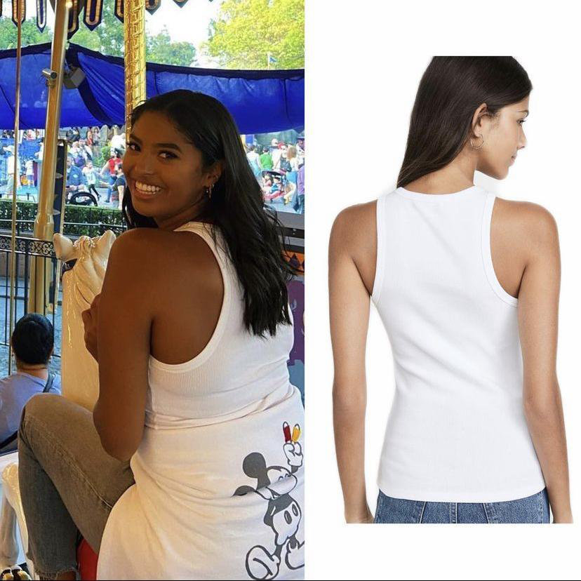 AGOLDE Poppy Ribbed Stretch Organic Cotton And Tencel-blend Jersey Tank In White