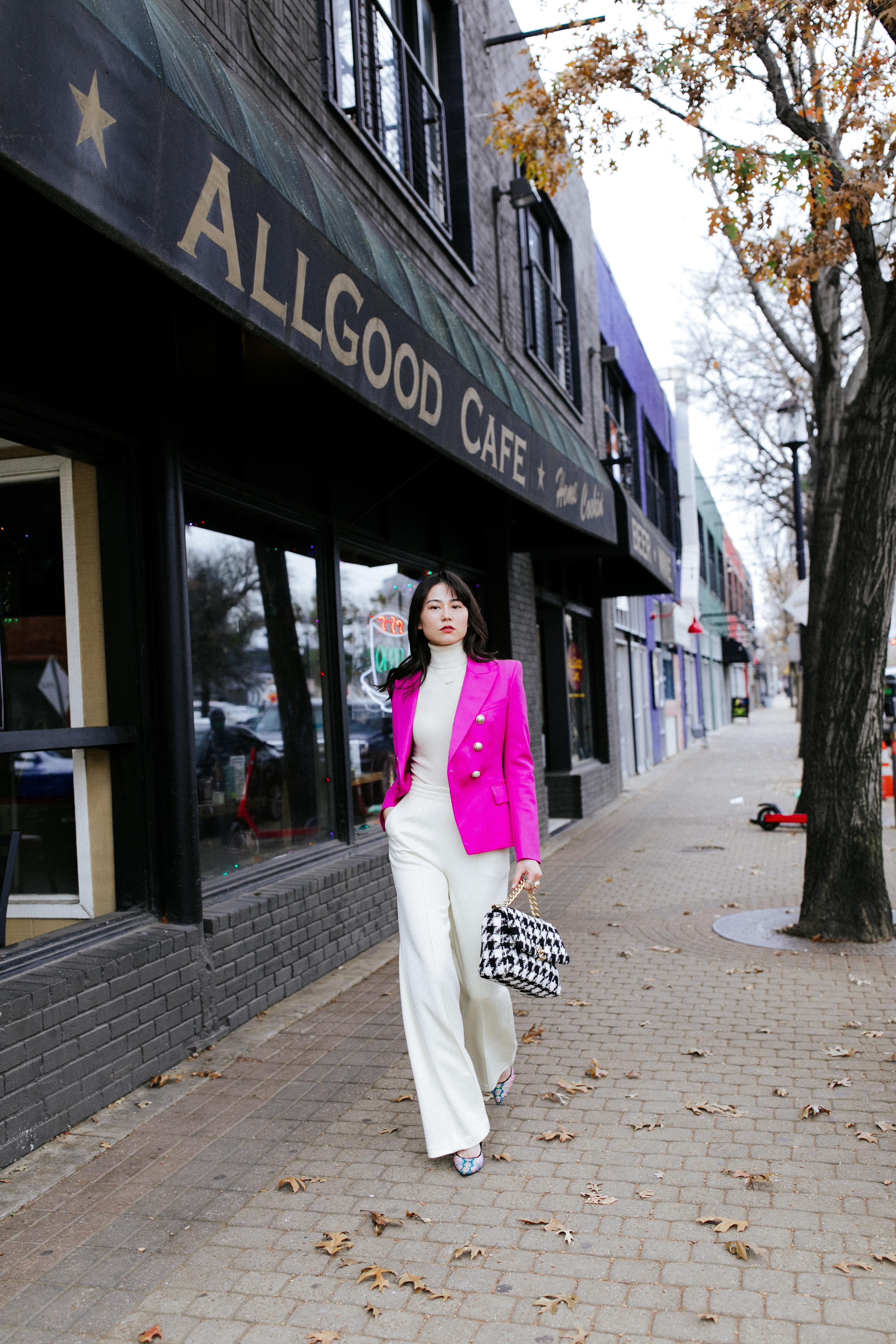 BALMAIN Embossed-button Double-breasted Blazer In Red