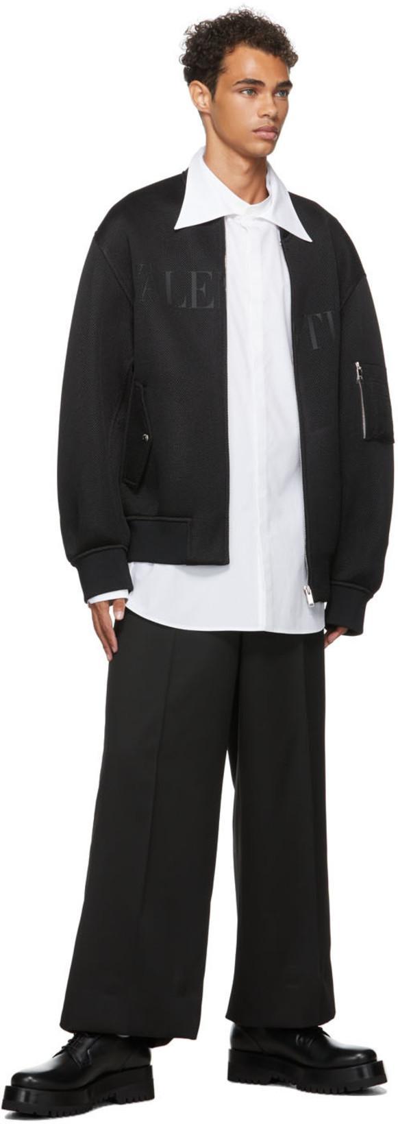 VALENTINO White Spread-collar Cotton-poplin Shirt