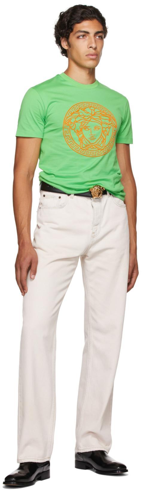 VERSACE Ceinture En Cuir La Medusa Greca In Black