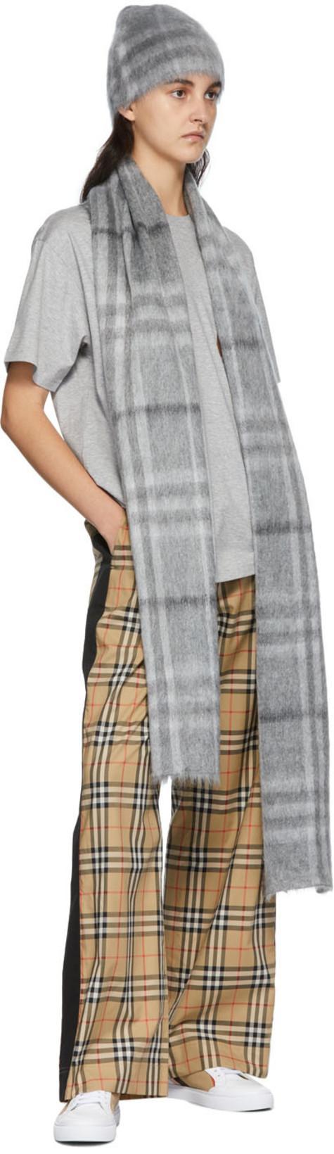 BURBERRY Leather Sneaker With House Check Motif In White