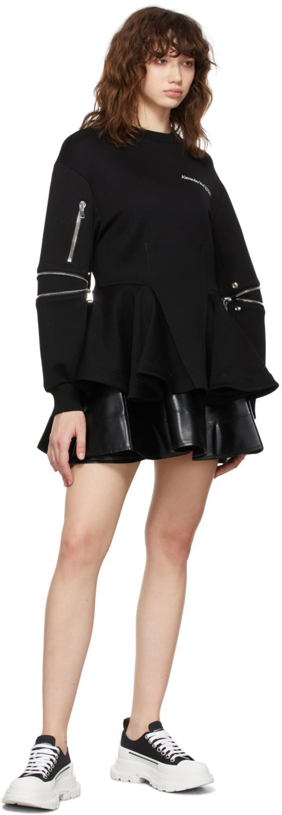 ALEXANDER MCQUEEN Smooth Sneakers With 45mm Thread In Black