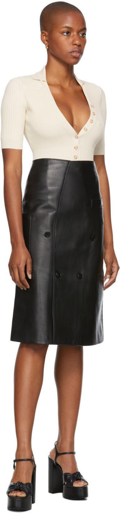 JACQUEMUS Yauco Buttoned Rib-knitted Bodysuit In Beige