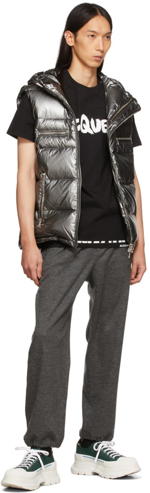 ALEXANDER MCQUEEN Black Cotton Logo Print T-shirt