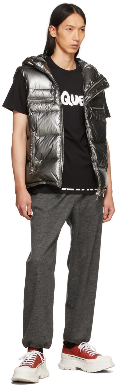 ALEXANDER MCQUEEN Black Cotton Logo Print T-shirt