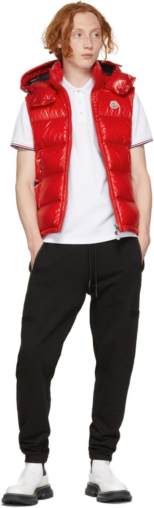 MONCLER White Cotton Short-sleeved Polo T-shirt