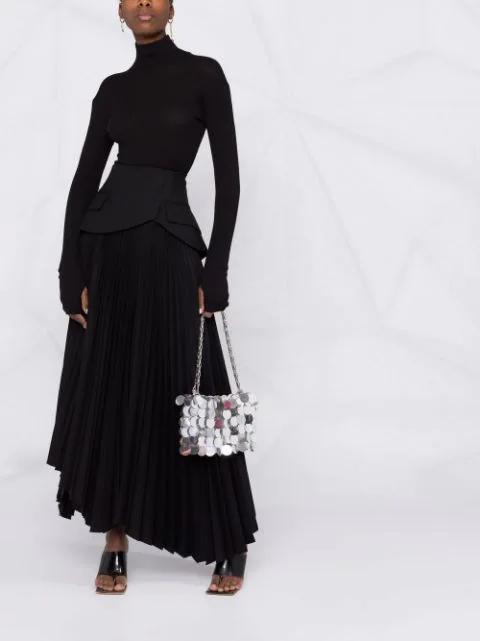 RABANNE Women's Maxi Sequins Nano Shoulder Bag In White