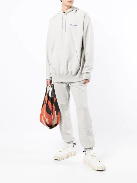 READYMADE Embroidered Logo Long-sleeve Hoodie In Grey