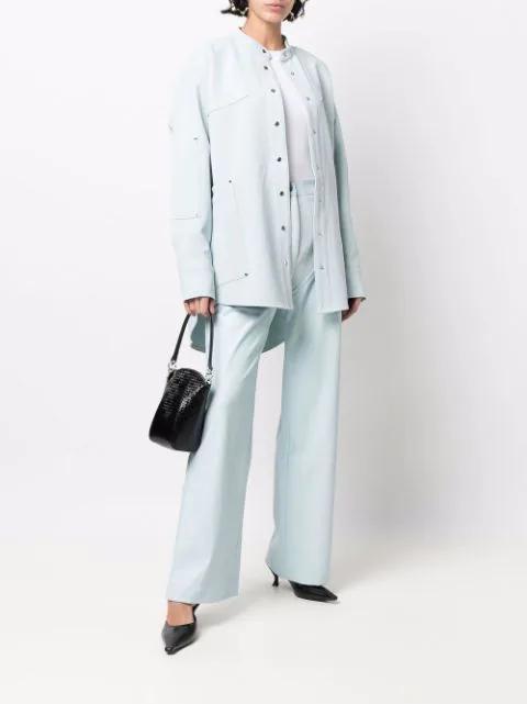 BOTTEGA VENETA Leather Cuff Bracelet In Purple