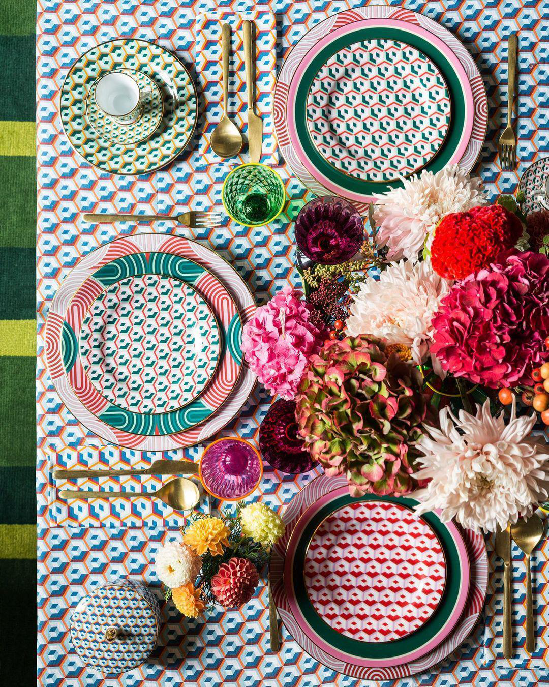 LA DOUBLEJ Rainbow Glasses Set Of 2 In Green