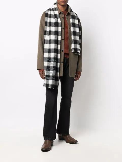 FERRAGAMO Gancini-print Fringe Scarf In Blue