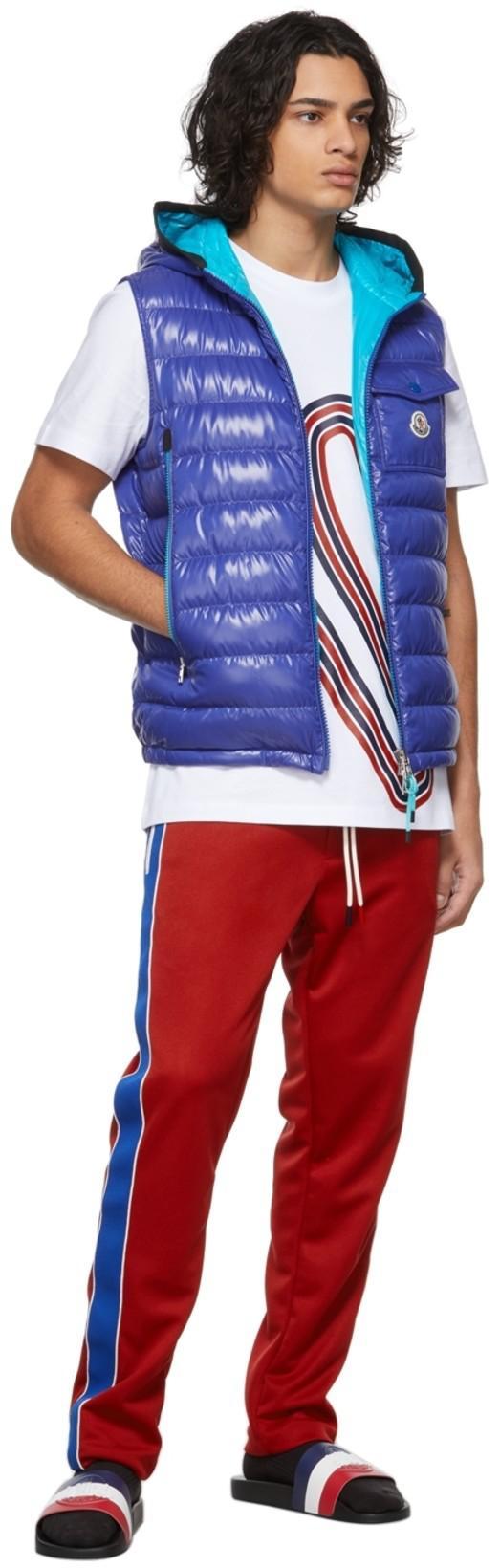 MONCLER Basile Black Rubber Sliders In White