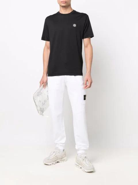 STONE ISLAND Sage Green Cotton Jersey T-shirts In Black