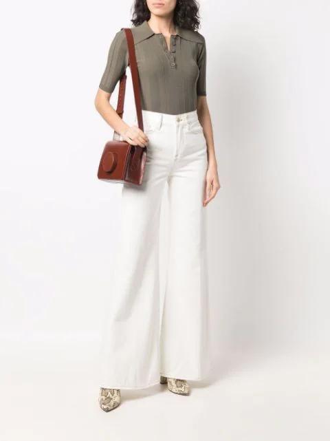 FRAME High Rise Le Palazzo Crop Jean In Au Natural Clean Raw After In White