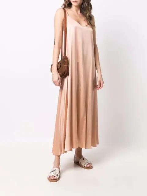 CHLOÉ Woody Flat Logo Ribbon Slide Sandals In White