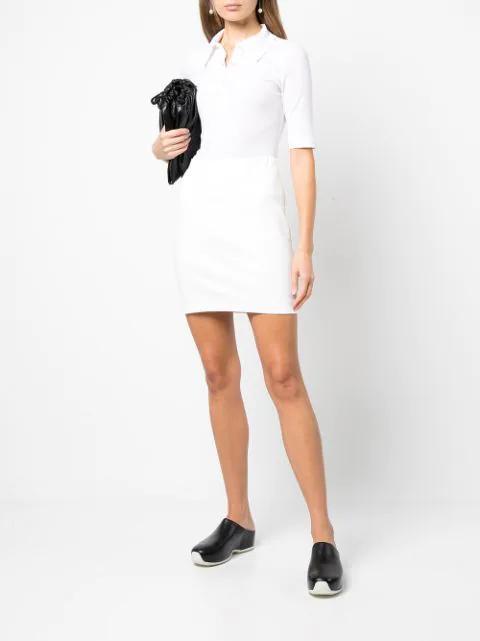 ROSETTA GETTY Short-sleeve Cotton Polo Shirt In White