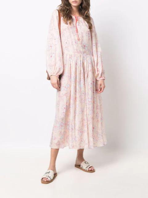 CHLOÉ Woody Flat Logo Ribbon Slide Sandals In White