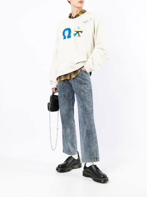 LIBERAL YOUTH MINISTRY Distressed-effect Sweatshirt In Braun