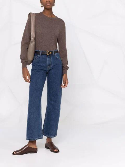 BOTTEGA VENETA Triangular Buckle Belt In Nero